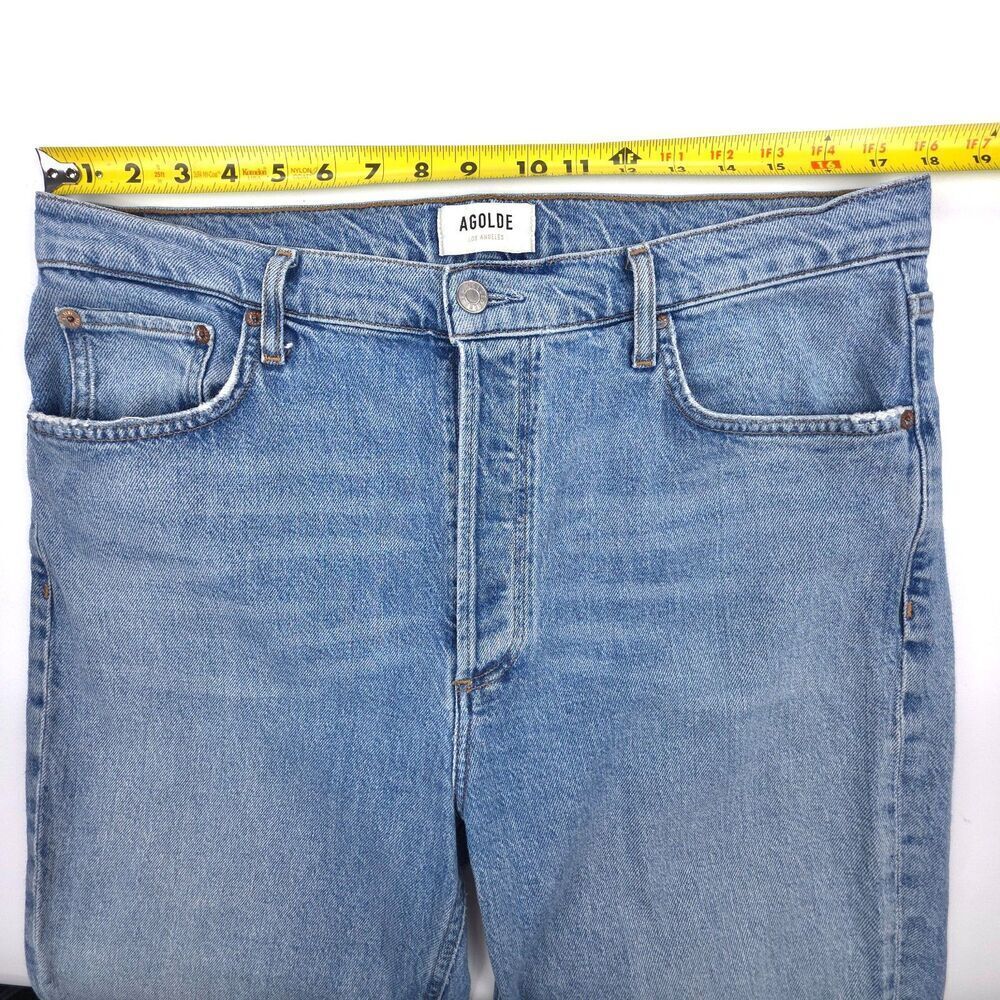NEW Agolde Riley High Rise Straight Crop Jeans Hassle Light Wash Clean Girl Y2k - Picture 3 of 7